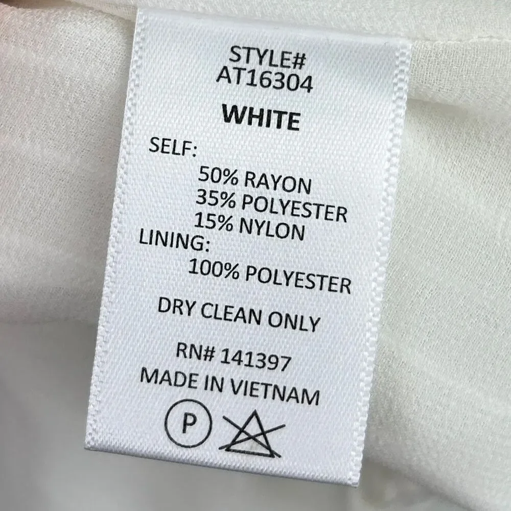 ASTR the Label Ruched Puff Long Sleeve Top White Sheer Pinstripe Blouse VNeck XS